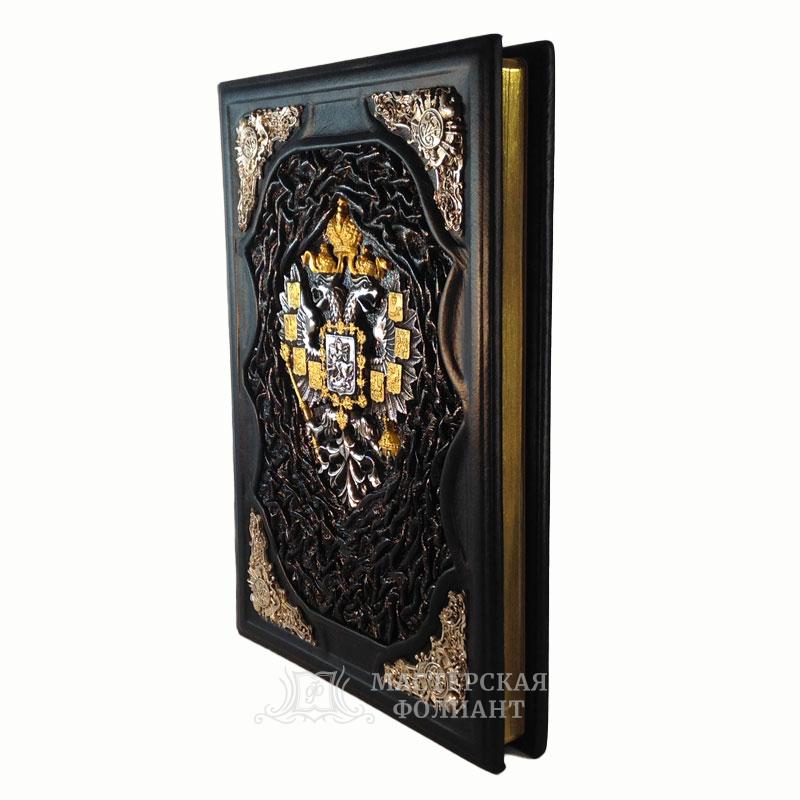 Кожаный ежедневник с императорским гербом, золотой обрез Кожаный ежедневник с императорским гербом, золотой обрез